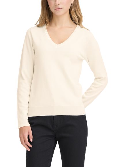 ICHI Luls V-Neck Jumper, Birch, Birch