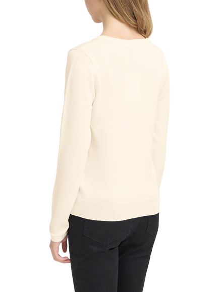 ICHI Luls V-Neck Jumper, Birch - view 2, Birch