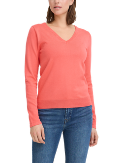 ICHI Luls V-Neck Jumper, Teaberry, Teaberry