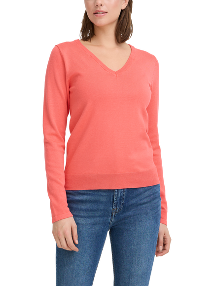 ICHI Luls V-Neck Jumper, Teaberry, Teaberry