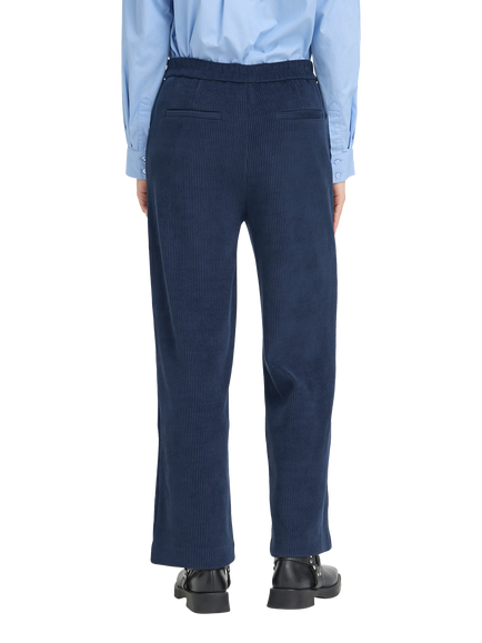 ICHI Kate Corduroy Wide Leg Trousers, Total Eclipse - view 2, Total Eclipse