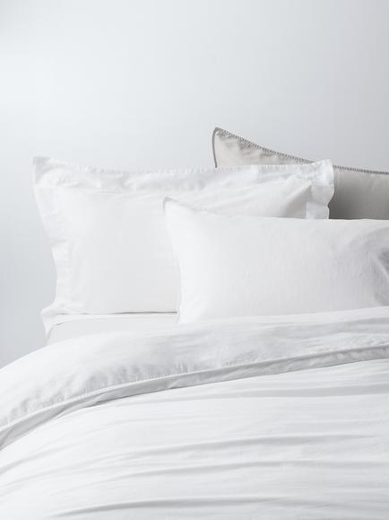 John Lewis Washed Organic Cotton Duvet Cover Set, White