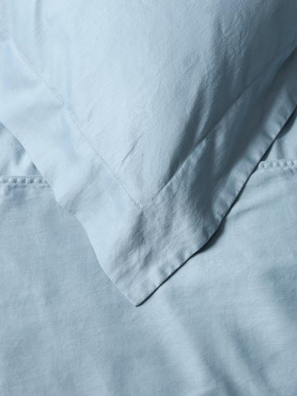 John Lewis Washed Organic Cotton Duvet Cover Set - view 2, French Blue