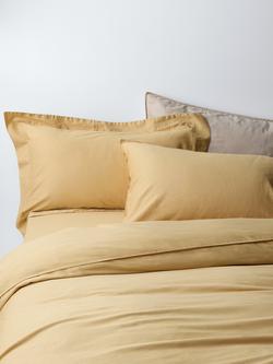 John Lewis Washed Organic Cotton Duvet Cover Set, Butter