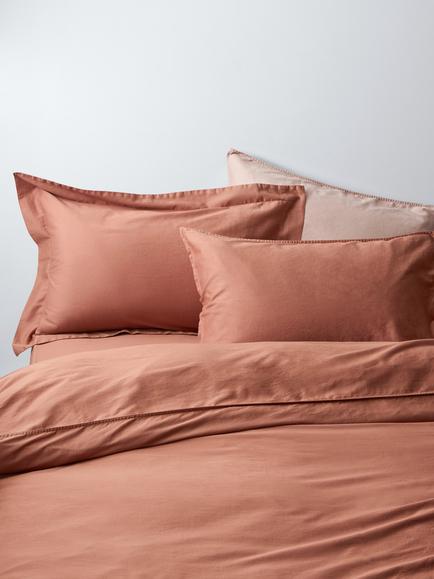 John Lewis Washed Organic Cotton Duvet Cover Set, Desert Sand