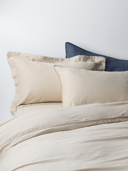 John Lewis Washed Organic Cotton Duvet Cover Set, Cashew