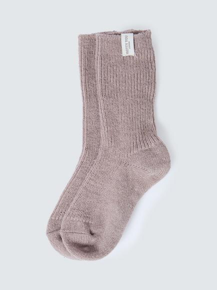 Pretty You London Textured with Cashmere Bed Socks, Charcoal, Mink