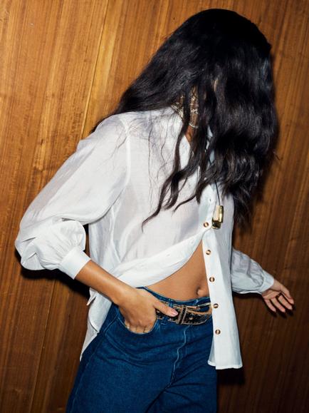 Never Fully Dressed Miley Semi Sheer Shirt, White - view 2, White