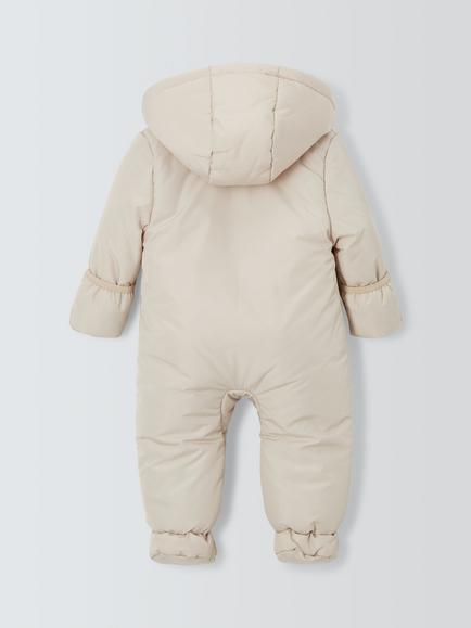 John Lewis Baby Squirrel Embroidered Snowsuit - view 2, Natural Multi