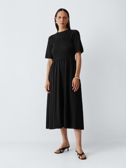 AND/OR Alexa Short Sleeve Jersey Midi Dress, Black, Black