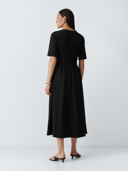 AND/OR Alexa Short Sleeve Jersey Midi Dress, Black - view 2, Black