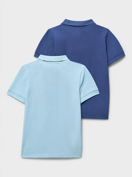 Crew Clothing Kids' Short Sleeve Polo Shirt, Pack of 2 - view 2, Bue