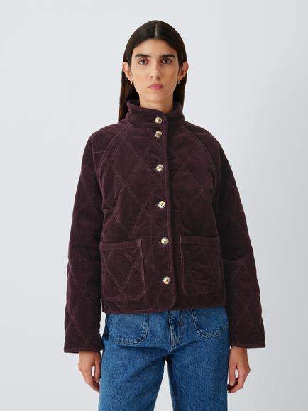 AND/OR Harley Quilted Cotton Blend Corduroy Jacket, Dark Burgundy, Dark Burgundy