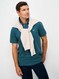 Crew Clothing Pique Polo Shirt, Teal Blue