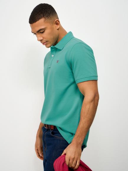 Crew Clothing Pique Polo Shirt, Jade Green