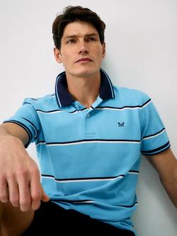 Crew Clothing Cotton Regular Fit Pique Oxford Polo Shirt, Bright Blue, Bright Blue