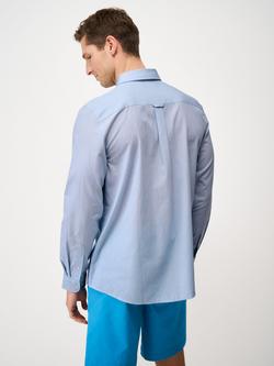 Crew Clothing Cotton Classic Fit Stripe Shirt, Bright Blue - view 2, Bright Blue