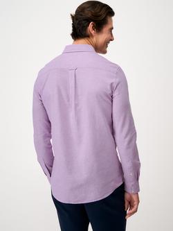 Crew Clothing Linen Blend Regular Fit Stripe Shirt - view 2, Lilac