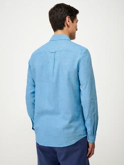 Crew Clothing Linen Blend Regular Fit Shirt - view 2, Bright Blue