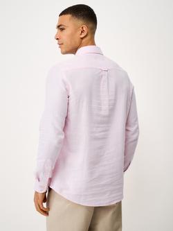 Crew Clothing Linen Blend Regular Fit Stripe Shirt - view 2, Pink