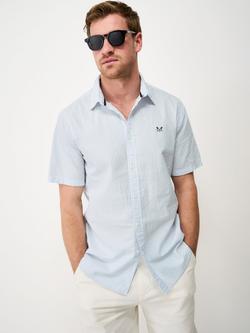 Crew Clothing Cotton Regular Fit Seertsucker Shirt, Light Blue