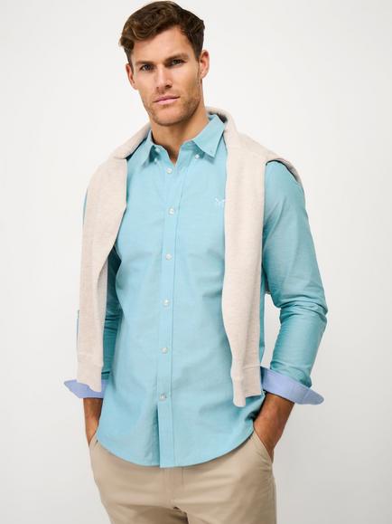 Crew Clothing Cotton Slim Fit Oxford Shirt, Bright Blue, Bright Blue