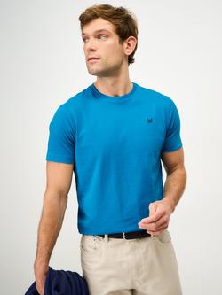 Crew Clothing Cotton Regular Fit Short Sleeve T-Shirt, Aqua Blue