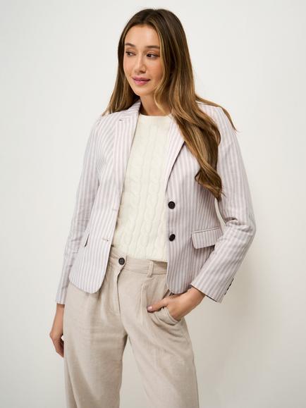Crew Clothing Linen Blend Blazer, Beige