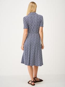 Crew Clothing Emma Spotty Shirt Dress containing LENZING™ ECOVERO™ Viscose, Navy Blue - view 2, Navy Blue