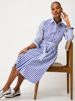Crew Clothing Eleanor Stripe Shirt Dress, Dark Blue - view 2, Dark Blue