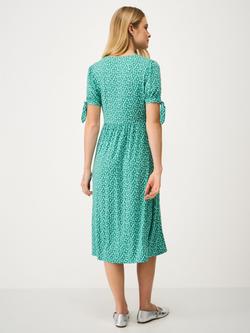 Crew Clothing Cecil Dot Print Dress containing LENZING™ ECOVERO™ Viscose, Aqua Blue - view 2, Aqua Blue