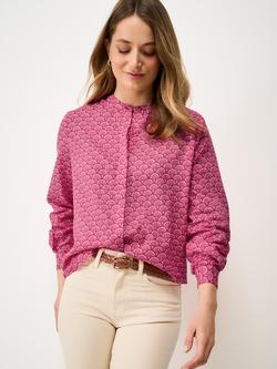 Crew Clothing Savannah Shell Print Shirt, Raspberry Pink, Raspberry Pink