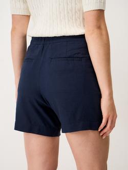 Crew Clothing Tailored Linen Rich Shorts - view 2, Navy Blue