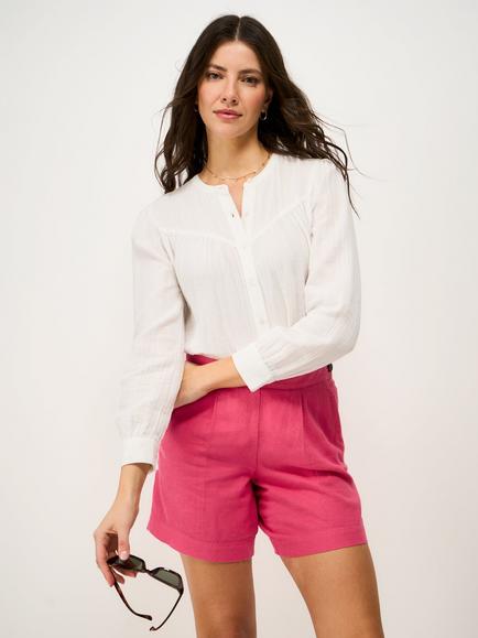 Crew Clothing Tailored Linen Rich Shorts, Raspberry Pink