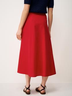 Crew Clothing Gabby Pleated Midi Skirt, Cherry Red - view 2, Cherry Red