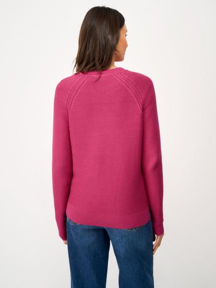 Crew Clothing Crew Neck Raglan Sleeve Jumper, Raspberry Pink - view 2, Raspberry Pink