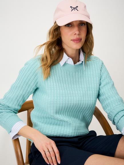 Crew Clothing Tillie Textured Stitch Jumper, Airforce Blue, Airforce Blue