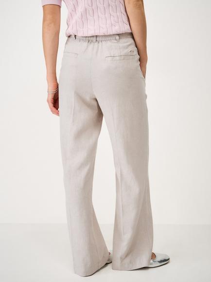 Crew Clothing Floral Linen Rich Wide Leg Trousers - view 2, Beige
