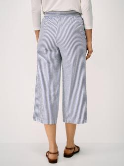 Crew Clothing Stripe Seersucker Cotton Trousers, Navy Blue - view 2, Navy Blue