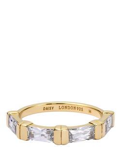 Daisy x Polly Newman Crystal Station Band Ring, Gold, Gold