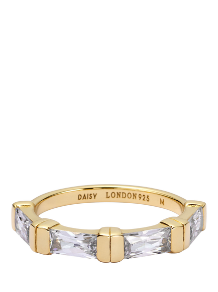 Daisy x Polly Newman Crystal Station Band Ring, Gold, Gold