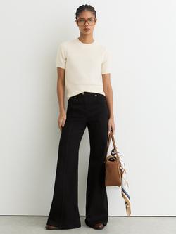 Reiss Stevie Pure Cashmere Top, Ivory, Ivory