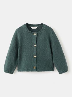 Mango Baby Cotton Blend Button Down Cardigan, Green, Green
