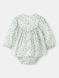 Mango Baby Long Sleeve Floral Dress Set, Cream - view 2, Cream