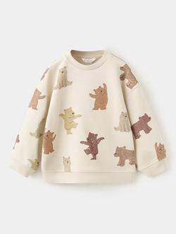 Mango Baby Bear Cotton Sweatshirt, Sand, Sand