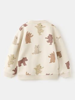 Mango Baby Bear Cotton Sweatshirt, Sand - view 2, Sand