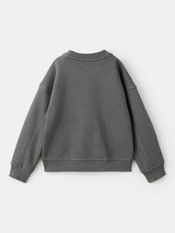 Mango Kids' Graphic Print Sweatshirt, Anthracite - view 2, Anthracite