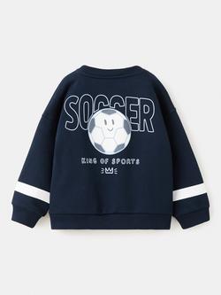Mango Kids' Play for Fun Cotton Graphic Sweatshirt, Navy - view 2, Navy