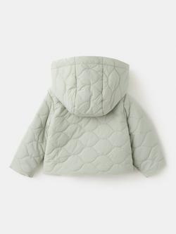 Mango Baby Quilted Hooded Coat, Green - view 2, Green