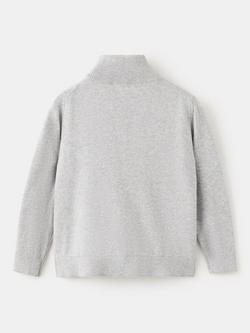 Mango Kids' Zip Jumper, Mid Grey Melange - view 2, Mid Grey Melange